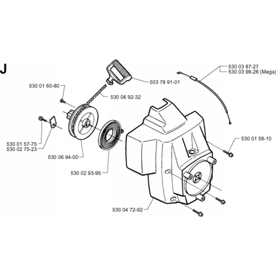 Starter Assembly for Husqvarna MONDO Edger