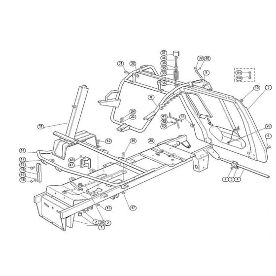 Frame  for Stihl/ Viking MR 380 Ride on Mowers