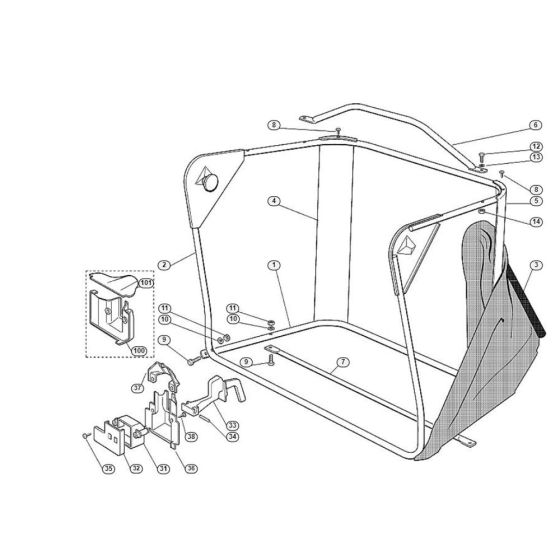 Grass Catcher Bag  for Stihl/ Viking MR 380 Ride on Mowers