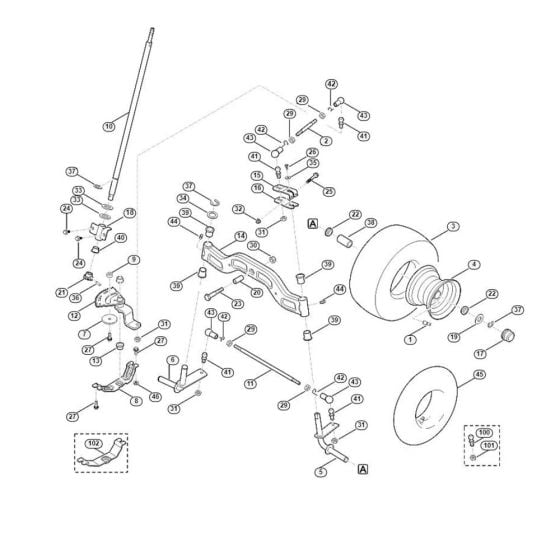 Steering, Front Wheel  for Stihl/ Viking MR 4082.0 Ride on Mowers