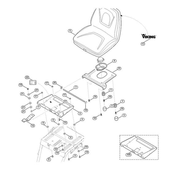 Seat  for Stihl/ Viking MR 4082.0 K Ride on Mowers