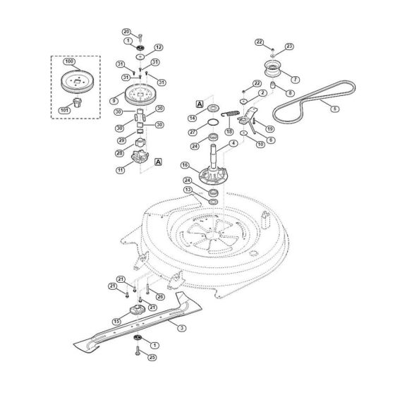 Blade Drive  for Stihl/ Viking MR 4082.1 Ride on Mowers