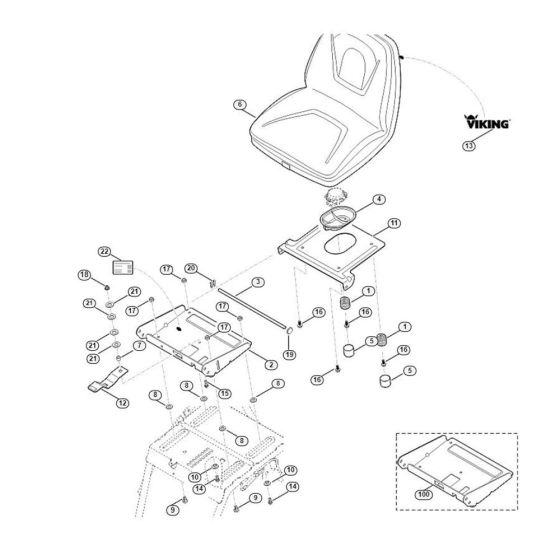 Seat  for Stihl/ Viking MR 4082.1 Ride on Mowers