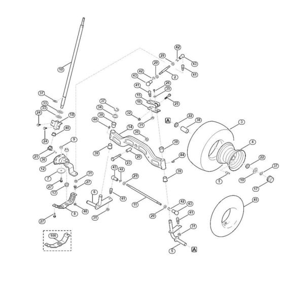 Steering, Front Wheel  for Stihl/ Viking MR 4082.1 Ride on Mowers