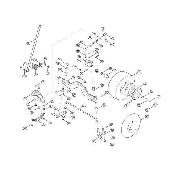 Steering, Front Wheel  for Stihl/ Viking MR 4082.2 Ride on Mowers