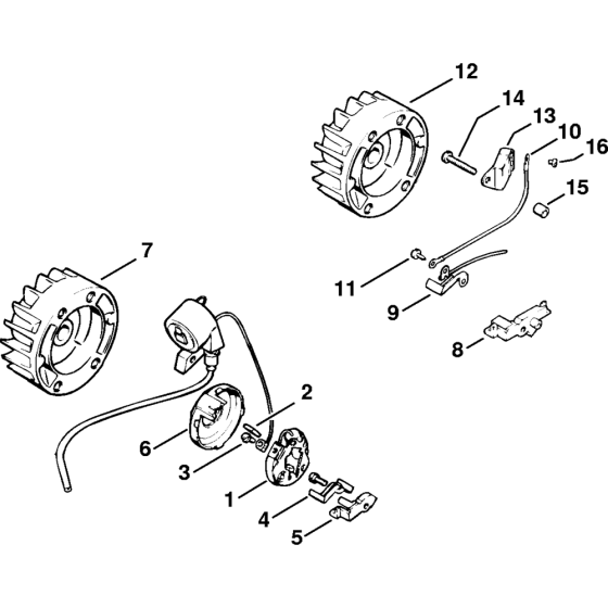 Ignition system 27.86, 25.84, 27.83 Assembly for Stihl 009 Gasoline Chainsaws