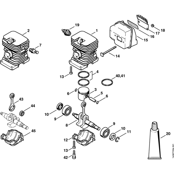 Cylinder Assembly for Stihl 017 Gasoline Chainsaws