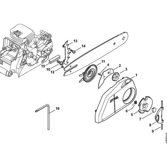 Quick chain tensioner Assembly for Stihl 017 Gasoline Chainsaws