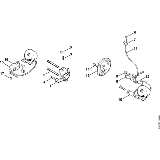 Ignition system 7.93, 36.80 Assembly for Stihl 020 Gasoline Chainsaws