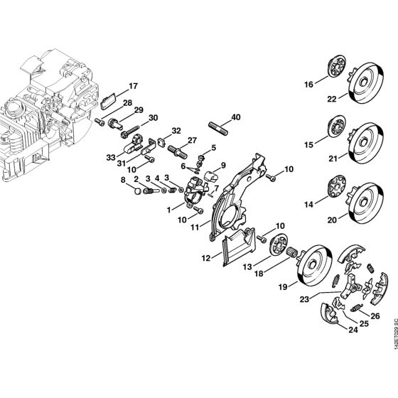 Oil pump, Clutch Assembly for Stihl 020 020T Gasoline Chainsaws