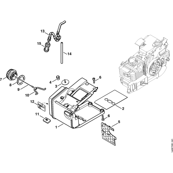 Tank housing 020 Assembly for Stihl 020 020T Gasoline Chainsaws