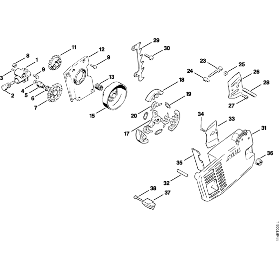 Oil pump, Clutch Assembly for Stihl 020 Gasoline Chainsaws