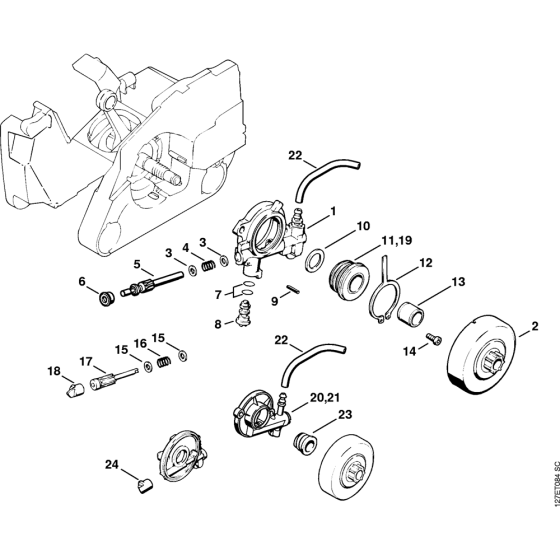 Oil pump Assembly for Stihl 024 Gasoline Chainsaws