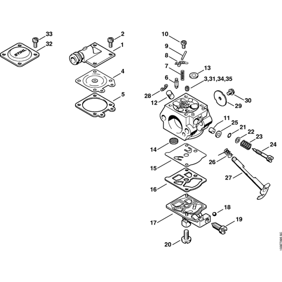 Carburetor WT-403, WT-493 Assembly for Stihl 026 Gasoline Chainsaws