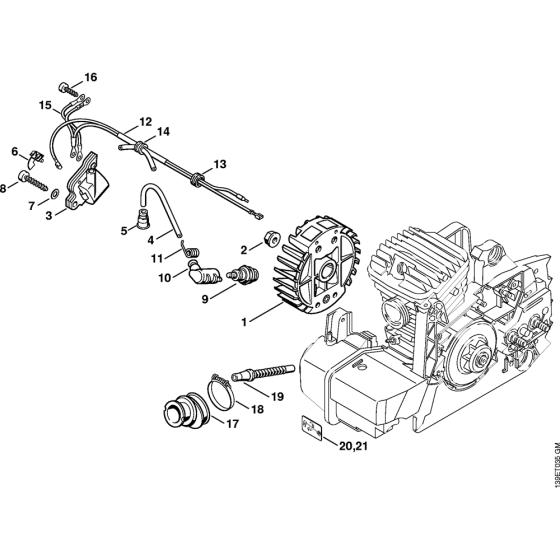 Ignition system Assembly for Stihl 029 039 Gasoline Chainsaws