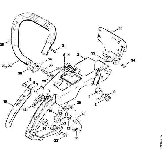 Handle frame, Handlebar Assembly for Stihl 030 031 Gasoline Chainsaws