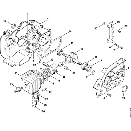 Crankcase, Cylinder Assembly for Stihl 032 Gasoline Chainsaws