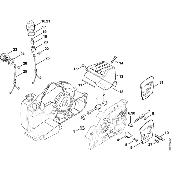 Pickup body, Muffler Assembly for Stihl 032 Gasoline Chainsaws