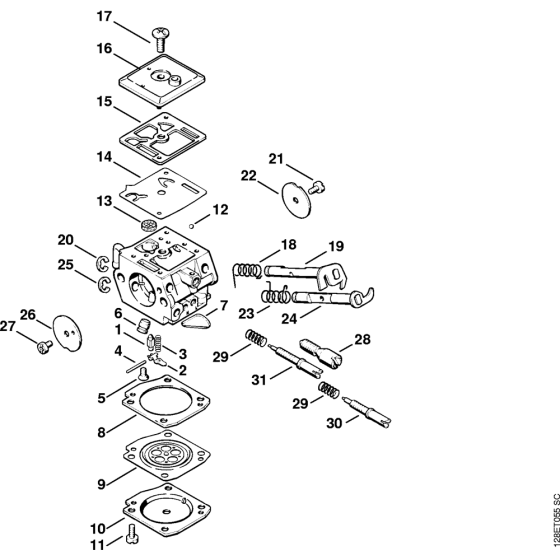 Carburetor C3A-S19, C3A-S38 Assembly for Stihl 034 Gasoline Chainsaws