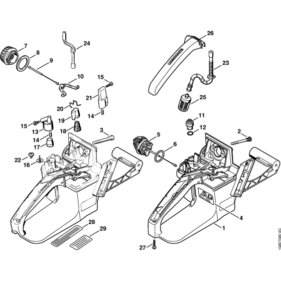 Tank housing Assembly for Stihl 036 Gasoline Chainsaws