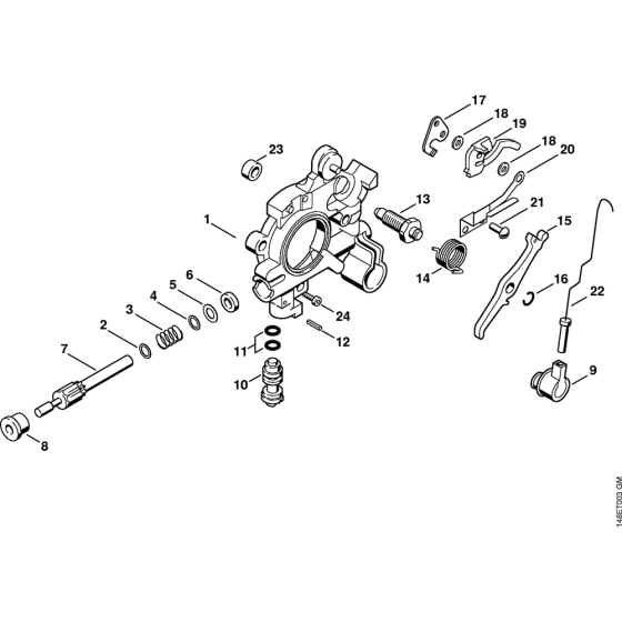 Oil pump 141703419 Assembly for Stihl 036QS Gasoline Chainsaws