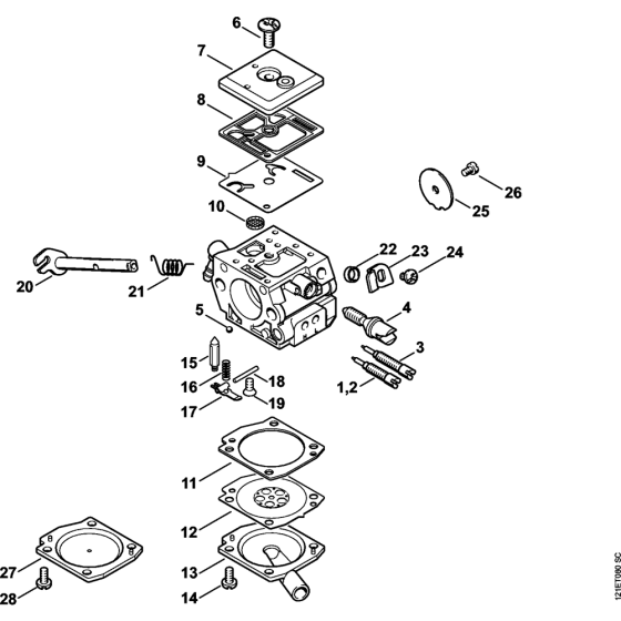 Carburetor C3-S148, C3-S149 Assembly for Stihl 038 Gasoline Chainsaws