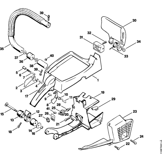 Handle frame, Shroud Assembly for Stihl 041AV Gasoline Chainsaws