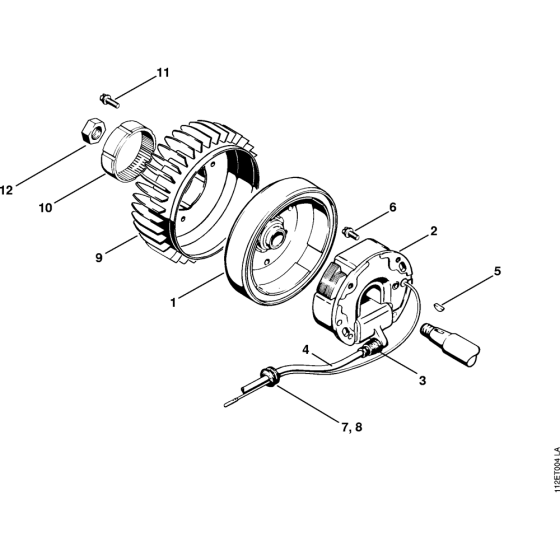 Ignition syste, Fly wheel Assembly for Stihl 041G Gasoline Chainsaws