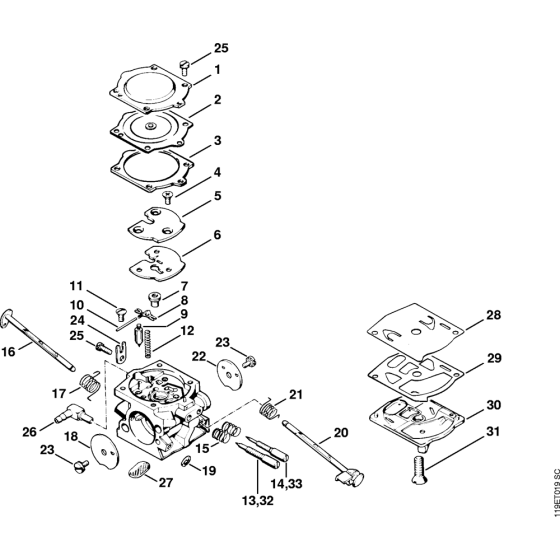 Carburetor Assembly for Stihl 042AV Gasoline Chainsaws