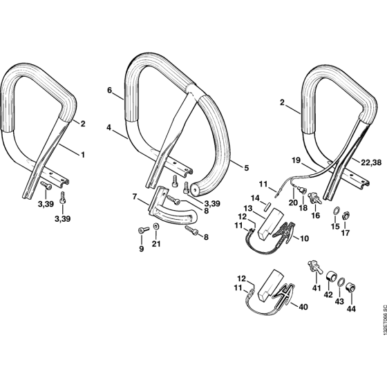 Handlebar, Heating element Assembly for Stihl 044 Gasoline Chainsaws