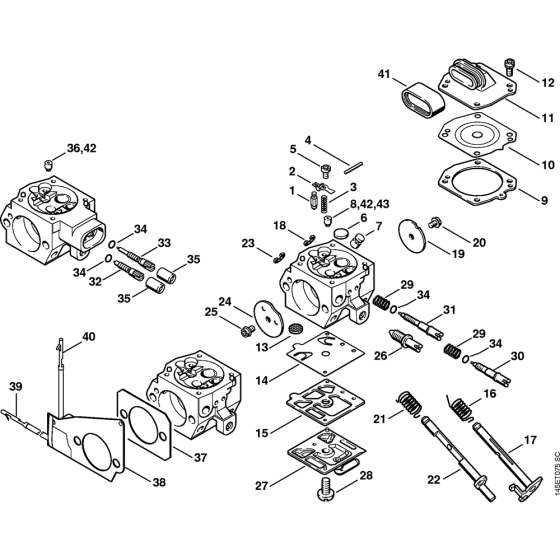 Carburetor HD-14, HD-16, HD-24 Assembly for Stihl 046 Gasoline Chainsaws