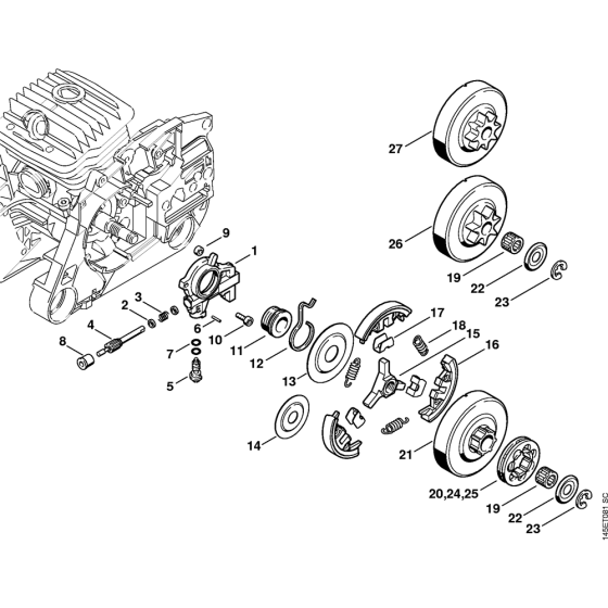 Oil pump, Clutch Assembly for Stihl 046 Gasoline Chainsaws