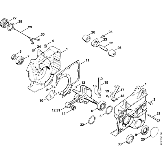 Crankcase Assembly for Stihl 050 051 Gasoline Chainsaws