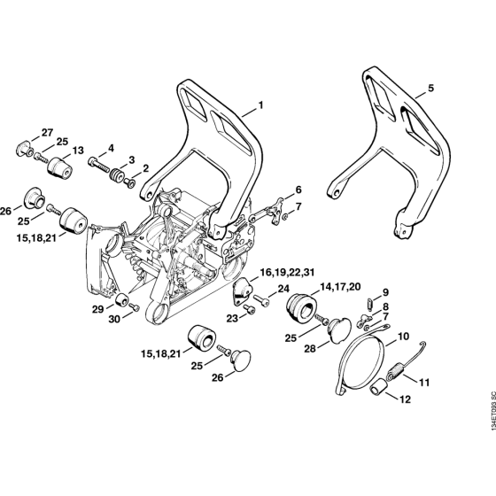 AV system Assembly for Stihl 064 Gasoline Chainsaws