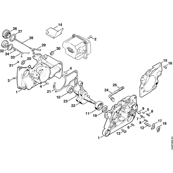 Crankcase Assembly for Stihl 064 Gasoline Chainsaws