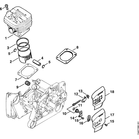 Cylinder Assembly for Stihl 064 Gasoline Chainsaws