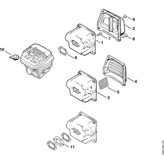 Muffler Assembly for Stihl 064 Gasoline Chainsaws