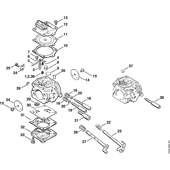 Carburetor WJ-65, WJ-67, WJ-76 Assembly for Stihl 066 Gasoline Chainsaws