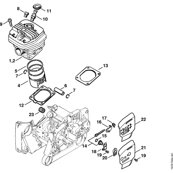 Cylinder Assembly for Stihl 066 Gasoline Chainsaws