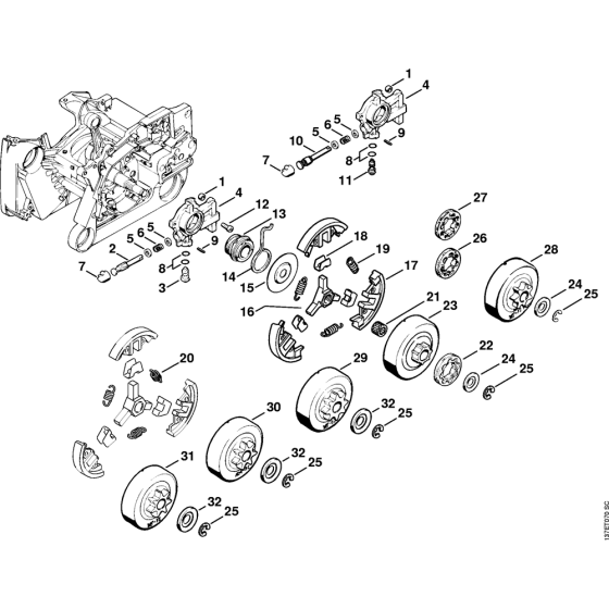 Oil pump, Clutch Assembly for Stihl 066 Gasoline Chainsaws