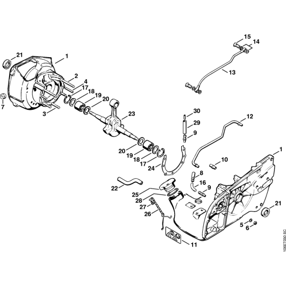 Crankcase Assembly for Stihl 070 Gasoline Chainsaws