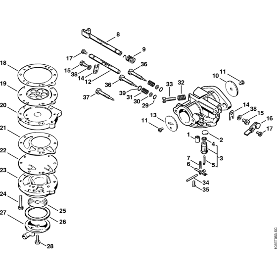 Carburetor HL-166 Assembly for Stihl 08S Gasoline Chainsaws