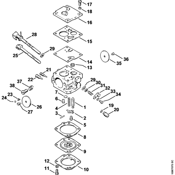 Carburetor IVH8 Brosol, X 27 526 677 Assembly for Stihl 08S Gasoline Chainsaws