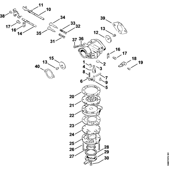 Carburetor LA-S8 Assembly for Stihl 08S Gasoline Chainsaws