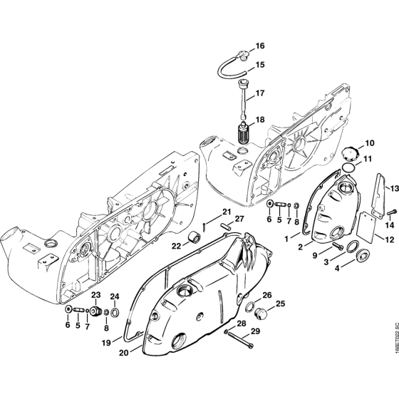 Tank cover, Gear box cover Assembly for Stihl 090 090G Gasoline Chainsaws