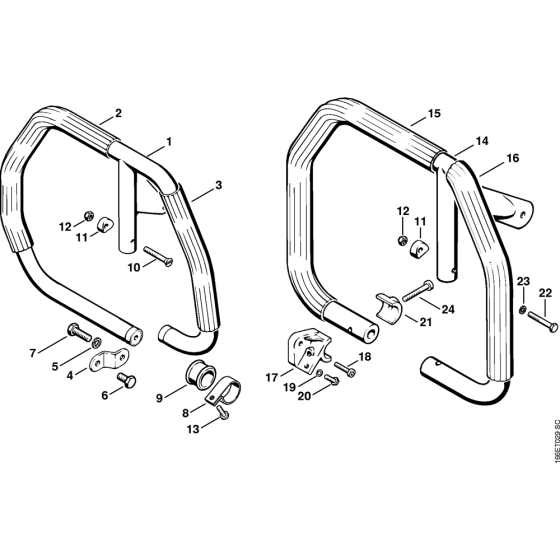 Wrap around handle Assembly for Stihl 090 090G Gasoline Chainsaws