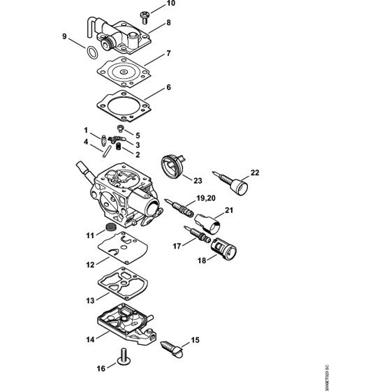 Carburetor C1Q-S262 & C1Q-S200 Assembly for Stihl MS150C Chainsaws