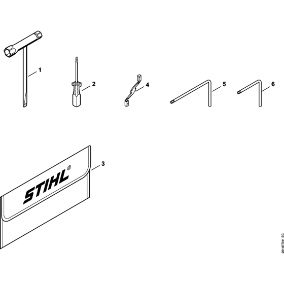 Tools & Extras Assembly for Stihl MS150C Chainsaws