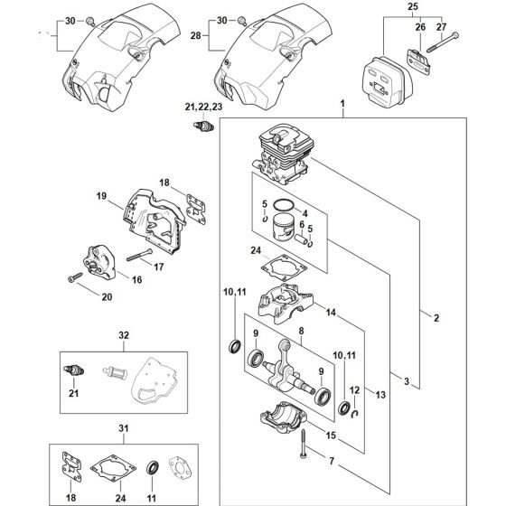 Stihl MS 162 Assembly Parts