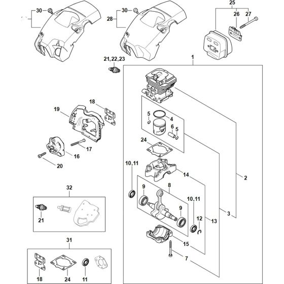 Stihl MS 172 Assembly Parts
